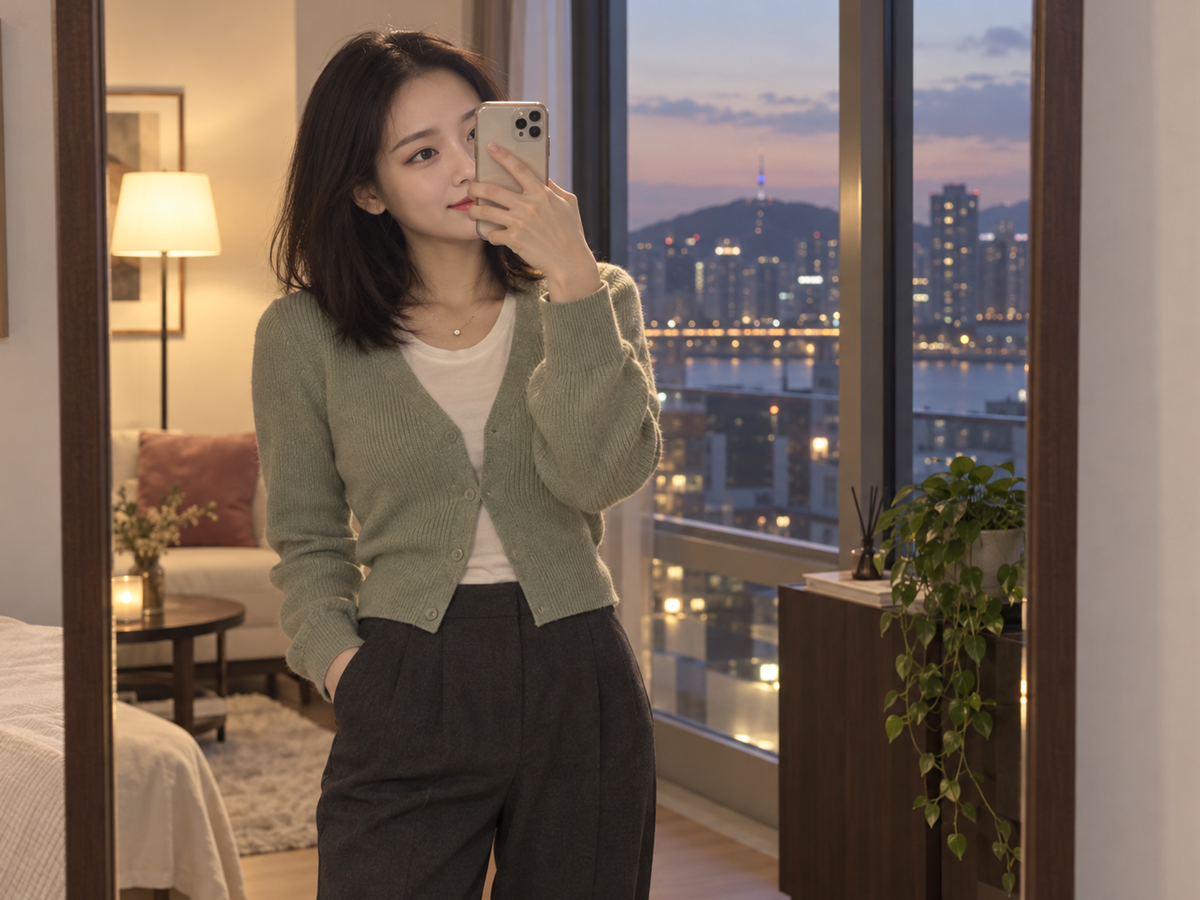 경기도 수원시 팔달구 인계동 이동과 방문 일정을 안내하는 젊은 성인 한국 여성 관리사